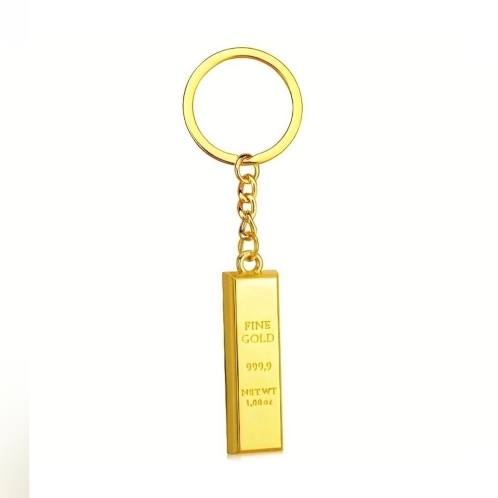 Gold Bar Key Chain Unisex Color Gold